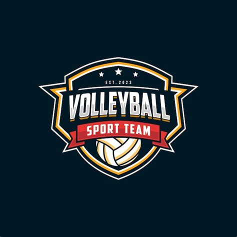 Premium Vector Volleyball Team Emblem Logo Design Vector Illustration