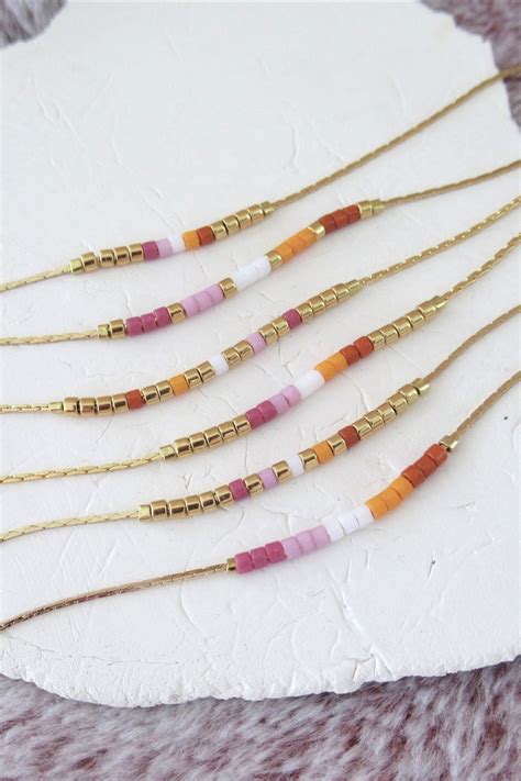 Delicate Lgbt Jewelry Subtle Lesbian Pride Bracelet Pride Beaded Bracelet Lesbian Coming Out