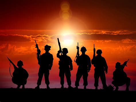 Download Soldiers, Sunset, Military. Royalty-Free Stock Illustration ...