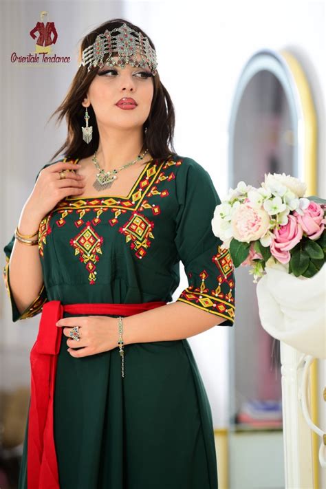 Modern Kabyle Chabha Dress Embroidered Satin Stock Available