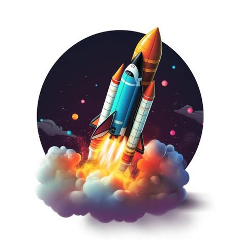 Premium Photo An Illustration Of A Rocket Launching Into Space