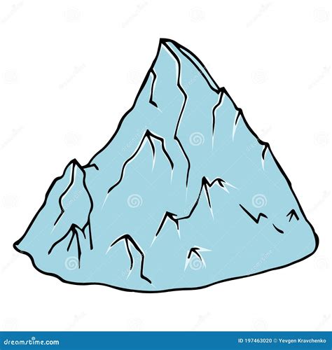 Vector De Un Iceberg Dibujo A Mano De Glaciar Icono De Fusión Concepto De Calentamiento Global