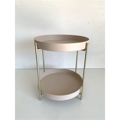 Suporte Dois Andares Nude Dourado