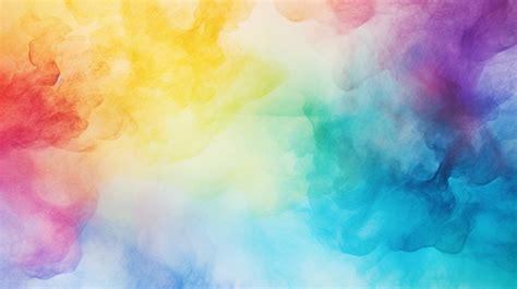 Vibrant Watercolor Stain Texture Background With Rainbow Colors