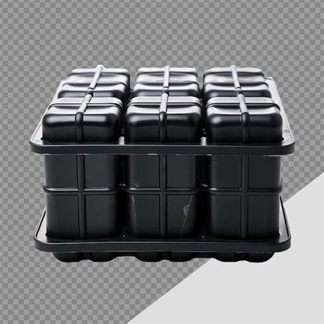 Premium PSD A Rear View Of An Isolated Black Silicone Ice Cube Tray