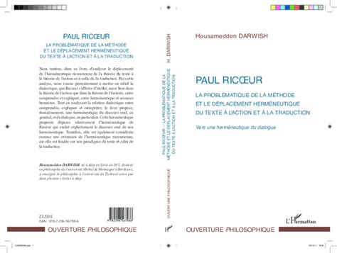 Pdf Paul Ricoeur La Problematique De La Methode Et Le Deplacement