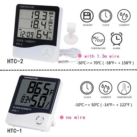 Buy Lcd Electronic Digital Temperature Humidity Meter Indoor Outdoor Thermometer Hygrometer