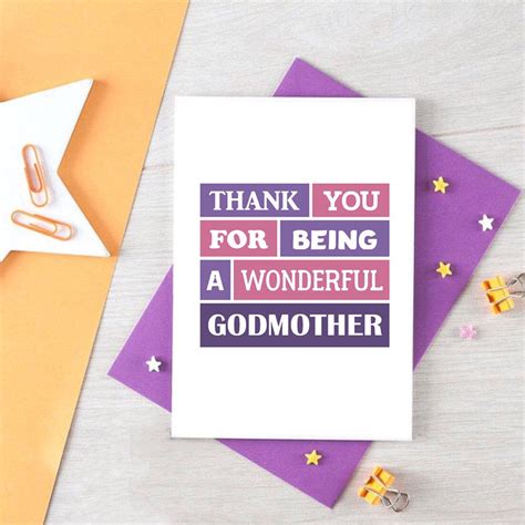 Birthday Card For Godmother Thank You Card Christmas Etsy Uk