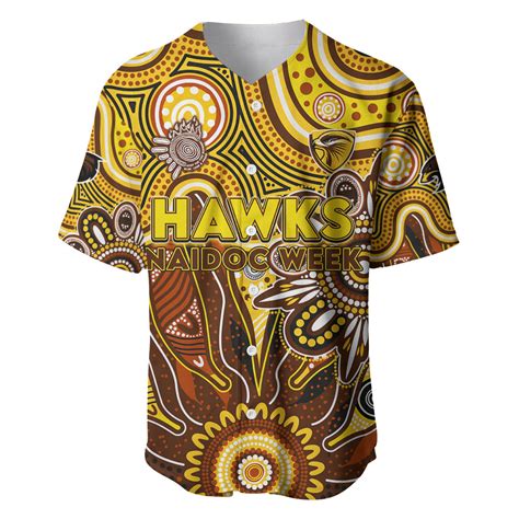 Personalised Hawks Naidoc Week 2024 Baseball Jersey Aussie Aboriginal