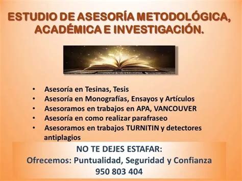 Asesor A De Tesis Tesinas Monograf As Apa Turnitin En Venta En Lima