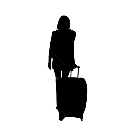 Girl Luggage Silhouette Png Free Silhouette Of A Girl With Luggage For