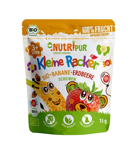 NutriPur gefriergetrocknete Früchte kleiner Racker Erdbeere Banane 15