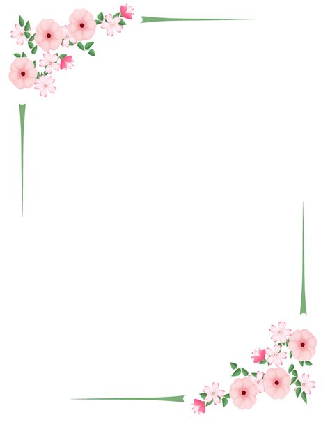 Pink Flower Page Border
