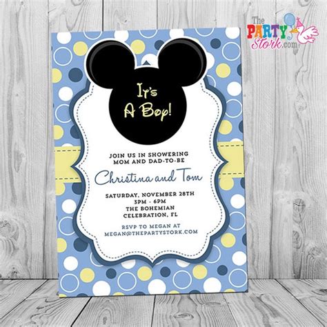 Mickey Mouse Baby Shower Invitation Printable Baby Mickey