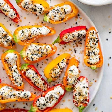 Cream Cheese Stuffed Peppers | Dietitian Debbie Dishes