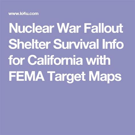 Nuclear War Fallout Shelter Survival Info For California With Fema