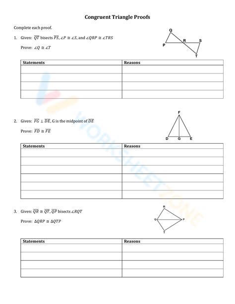 Triangle Congruence Proofs Drag And Drop Activity Worksheets Library