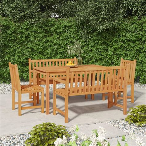 Maison Exclusive Ensemble D Ner De Jardin Pcs Bois De Teck Massif