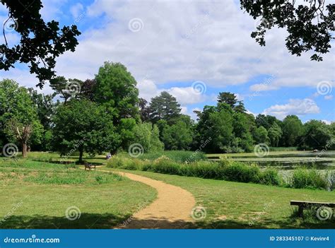 Footpath Alongside The River Eden In The Kent Countryside Stock Image