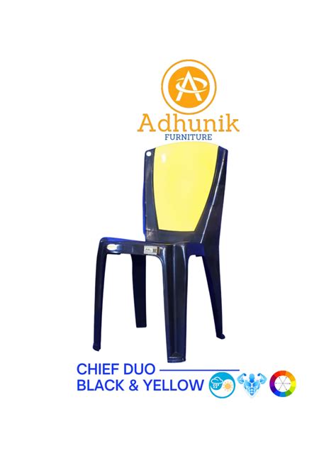 Adhunik Chief Duo Black And Yellow Armless Chair At Rs 350 In Giridih