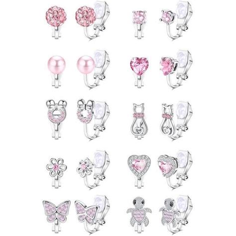 Paires Boucles D Oreilles Clip Pour Femmes Filles Enfants Toile