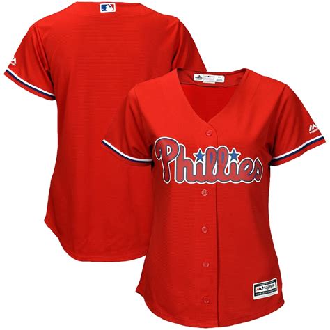 Womens Philadelphia Phillies Majestic Scarlet Fashion Plus Size Cool