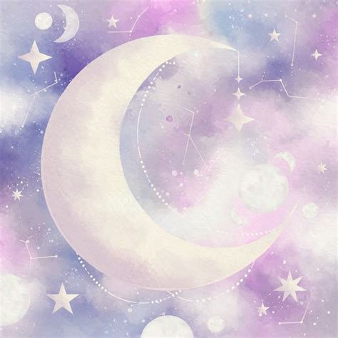 Premium Vector Watercolor Full Moon Illustration