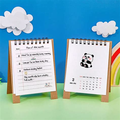 Mini Calendrier De Bureau Calendrier De Bureau Portable 2024 Avec Page