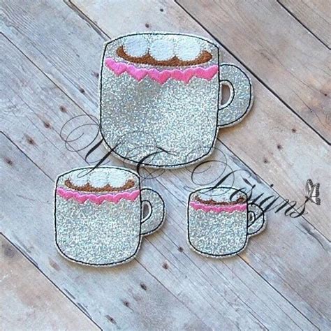 Cocoa Cup Feltie Hot Chocolate With Marshmallows Feltie Embroidery File Etsy Machine
