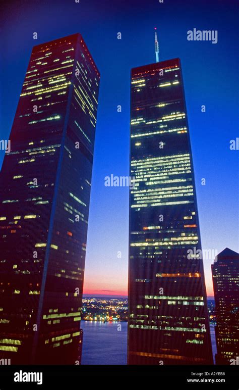 Twin Towers World Trade Center New York City New York Usa Taken From