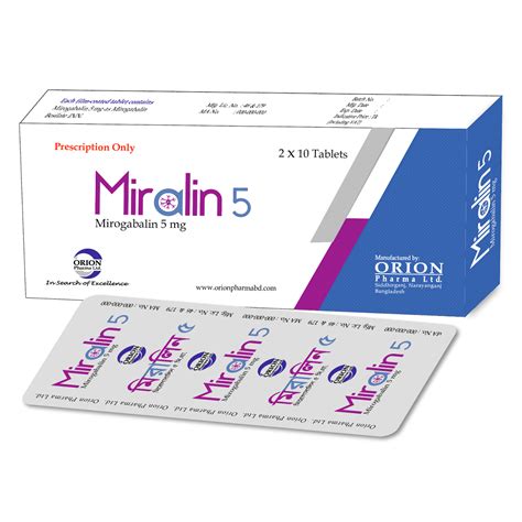 Miralin | 5 mg | Tablet | মিরালিন ৫ মি.গ্রা. ট্যাবলেট | Orion Pharma ...