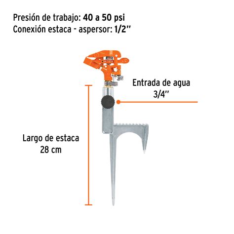 Ficha Tecnica Aspersor metálico 14 dos vías reforzado estaca de escalón