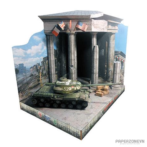 Armoured vehicle WWII IS-2 Heavy Tank Diorama | Paperzone VN