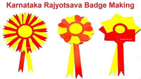 kannada(karnataka) rajyotsava badge making using color paper diy ...