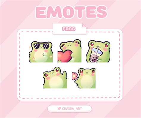 Cute Frog Emote Bundle Pack For Twitch Streamers Discord Etsy In