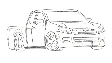 วาดรูปรถกระบะซิ่ง ISUZU ALL New 1.9 สีเขียว อย่างสวย - YouTube