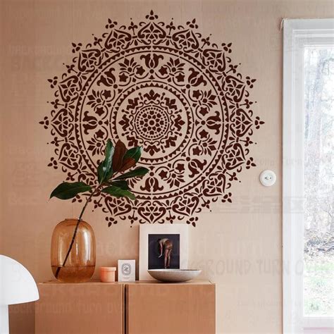 80cm Mandala Indian Arabic Ethnic Round Schablone Schablonen Für Wände