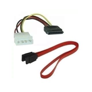 Kit Cabo Sata De Dados Cm Adaptador Molex De Energia Ide Para Sata