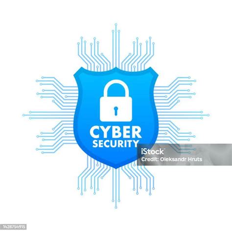 Logo Vektor Keamanan Cyber Dengan Perisai Dan Tanda Centang Konsep