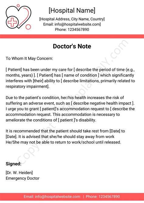 Sample Medical Excuse Letter From Doctor at Mary Chute blog