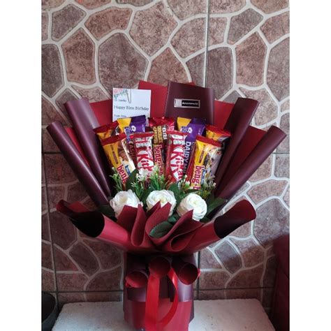 Jual Buket Bunga Wisuda Bucket Snack Coklat Boneka Hadiah Valentine