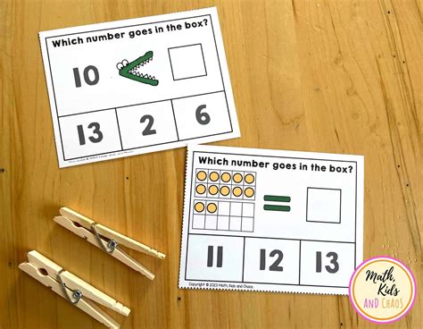 Comparing Numbers: Crocodile Clip Cards (numbers to 20) - Math, Kids