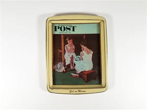 Vintage Norman Rockwell Girl In Mirror The Etsy