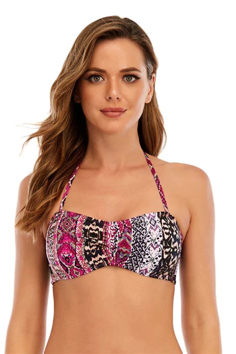 Lucky Brand Swimwear Boho Chic Bandeau Bikini Top Walmart