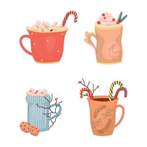 Collection Of Christmas Hot Drinks Vector Art At Vecteezy