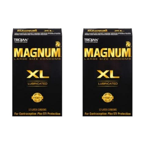 Trojan Magnum Xl Lubricated Large Size Latex Condoms 12 Count Pack Of