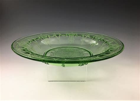 Hard To Find Hocking Cameo Green Rim Soup Bowl Cameo Ballerina Glowing 9 Inch Bowl Green