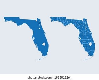 Vector Map Florida Stock Vector (Royalty Free) 1913812264 | Shutterstock