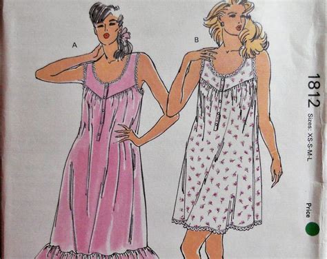Kwik Sew Misses Nightgown Pattern Nightgown In Two Lengths Misses Lingerie Pattern