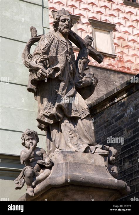 Prague St John Nepomuk Statue By Castle Stairs By Brokoff Josef Jan